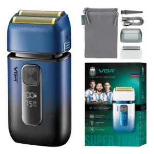 Afeitadora Eléctrica Vgr V-362 2en1 Trimmer Color Azul