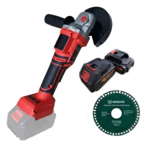 Amoladora Inalámbrica Angular 21V 2 Baterías Rojo 100 Disco