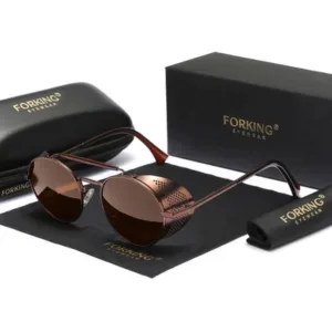 Anteojos de Sol Forking Polarizados Steampunk C3 Brown