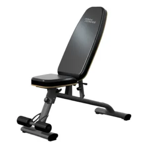 Banco Gimnasio Plano Regulable Multiangular Negro Dorado