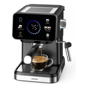Cafetera Espresso Unnic Display Táctil 20 Bar Acero Negro