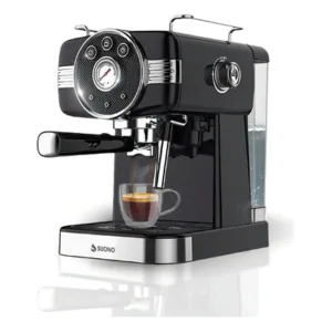 Cafetera Espresso Suono Vintage Negra con Espumador