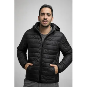 Campera Hombre Inflable Liviana Guata Negra Uniqlo