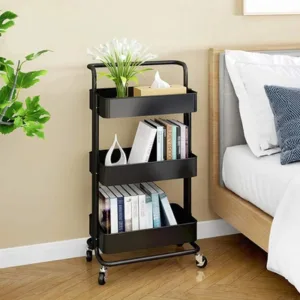 Carrito Organizador Dakota Est003 3 Niveles Con Ruedas Negro