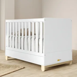 Cuna Colecho Niños Laqueada Blanco Madera Maciza