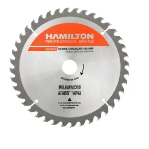 Disco Sierra Circular Hamilton 180mm 60 Dientes Plateado