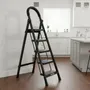 Escalera Plegable Ligera Metal Negra 5 Niveles