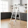Escalera Plegable Aluminio 4 Escalones Kingrack Gris