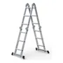 Escalera Articulada Aluminio 12 Escalones Plateado