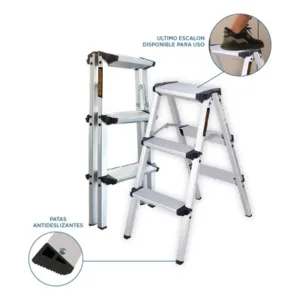 Escalera Black+Decker 3 Escalones Aluminio Reforzada 120kg