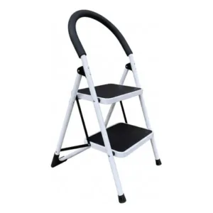 Escalera Plegable Bontella 2 Escalones Reforzada Blanca