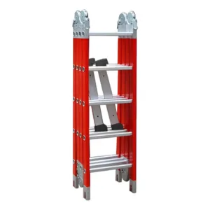Escalera Dieléctrica Forceman Pro 5.7m Plegable Fibra Vidrio