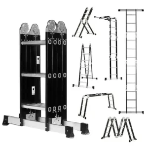 Escalera Plegable Articulada Acero 4×3 12 Escalones 150kg