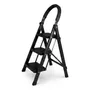 Escalera Plegable Ligera Metal Negra 3 Niveles Reforzada
