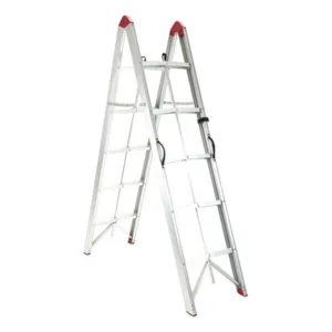 Escalera Plegable Gardenlife 10 Escalones Aluminio Plateado