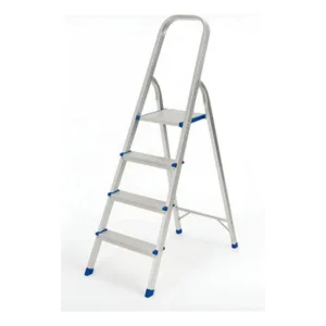 Escalera Tijera Aluminio Plegable Antideslizante Gris