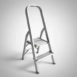 Escalera Tijera Plegable Aluminio Plateado 2 Escalones Rosario