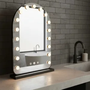 Espejo LED Cuantoarte Táctil Dimmer 52×74 cm Negro