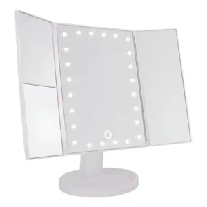 Espejo Maquillaje Suono Pantalla Táctil Luz LED 180° Blanco