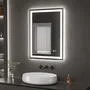 Espejo Táctil LED Desempañador Baño Rectangular Aluminio