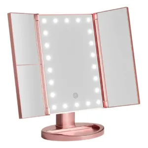 Espejo Inteligente LED Rose Gold Aumento 2x 3x 10x