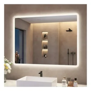 Espejo LED 60x90cm Botón Frontal Luz Ajustable Pulido