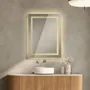 Espejo LED Baño 80×60 cm con Dimmer y Marco Aluminio