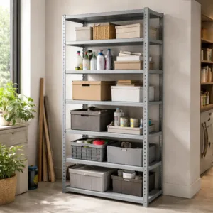 Estantería Metálica Gris 30x90x200 con Refuerzo Central