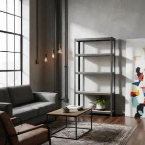 Estantería Metálica Rack 90x40x180 5 Estantes Sin Tornillos Black