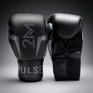 Guantes de Boxeo Professionales Reforzados Negro 14 Oz
