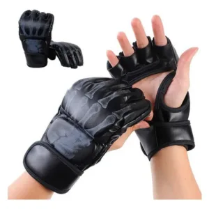 Guantes MMA Muay Thai Negro Medio Dedo Entrenamiento
