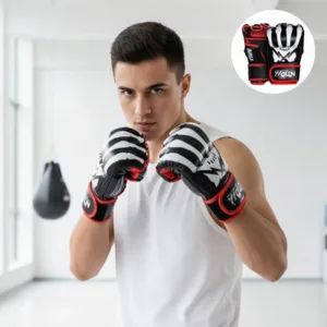 Guantes MMA Wolon 10oz Negro Velcro Entrenamiento Muay Thai