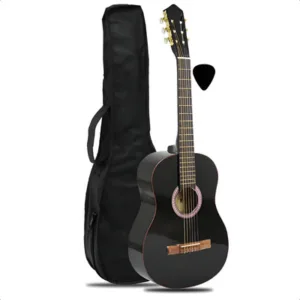 Guitarra Criolla Combo Funda Pua Manual Color Negro