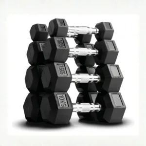 Mancuernas Hexagonales Engomadas Gym Negro 2.5-10 Kg