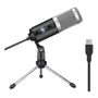Micrófono Condenser USB Elefir AT2020 Tripode PC Mac Negro/Plata