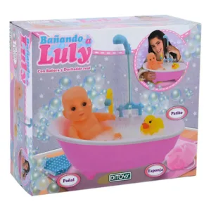 Muñeca Articulada Ditoys Luly con Bañera y Accesorios