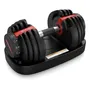 Mancuerna Ajustable 16 Kg Maciza Automática Negro y Rojo