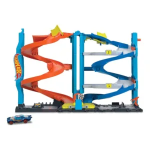 Pista Torre Carreras Hot Wheels City HTK16 Azul Claro