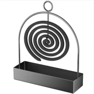 Porta Espiral Mosquitos Metálico Negro con Bandeja