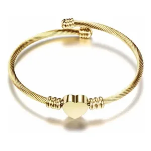 Pulsera Mujer Univex Corazón Acero Inoxidable Oro Rosé 21cm