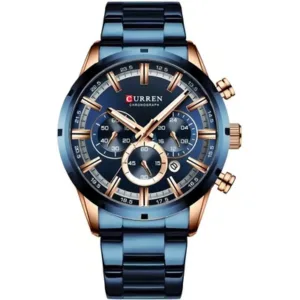 Reloj Curren 8355 Acero Inoxidable Azul Caja Dorada Hombre