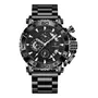 Reloj Hombre Poedagar 892 Cronógrafo Acero Negro Plateado