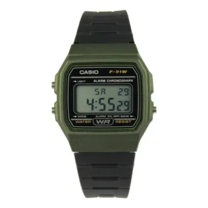 Reloj Casio F-91 3a Pulsera Verde Negro Gris