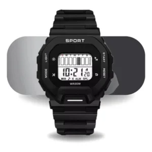 Reloj Deportivo Digital Hombre Negro con Cronómetro y Luz