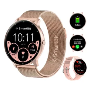 Smartwatch Mujer Smartbit S1 Pro Deportivo Malla Rosa