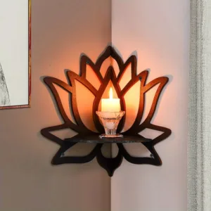 Repisa Esquinera Decorativa Porta Vela de Pared