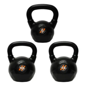Set 3 Pesas Rusas Kettlebell Fitnesas 5kg 10kg 14kg Negro