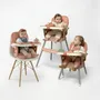 Silla Comer Bebé Motek Emily 3 en 1 con Bandeja Rosa