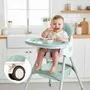 Silla Comer Bebé Plegable Baby Pops 2 En 1 Celeste