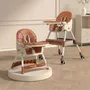 Silla de Comer Jazak 2 en 1 Plegable y Reclinable Marrón Blanco